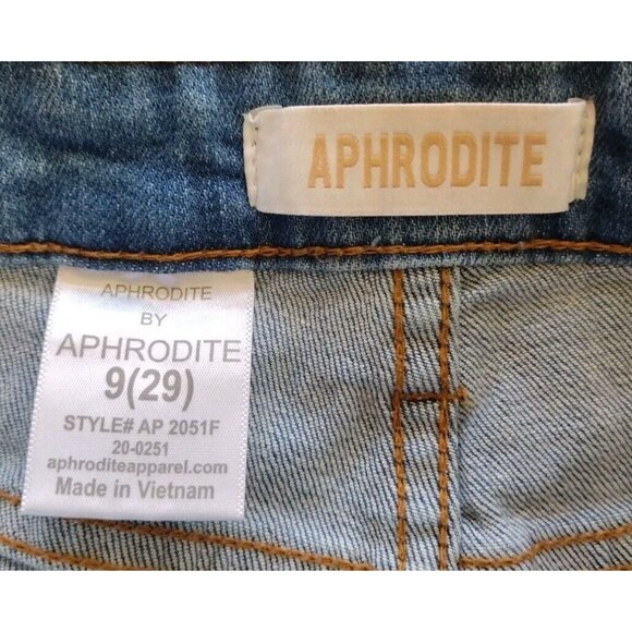 Aphrodite Jeans 9 Distressed Stretch Raw Bell Hem - Picture 3 of 14